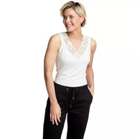 Basic Top V-Neck Lace - Wit