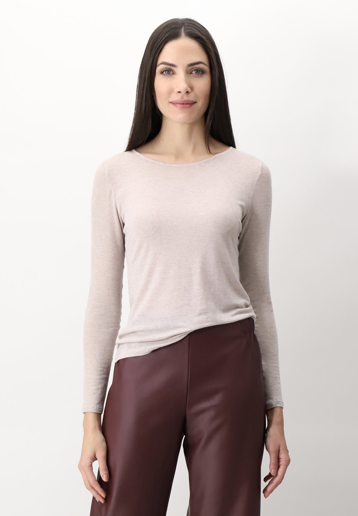 Perfect Line Cashmere - T-Shirt Long Sleeve - Beige