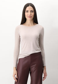 Perfect Line Cashmere - T-Shirt Long Sleeve - Beige