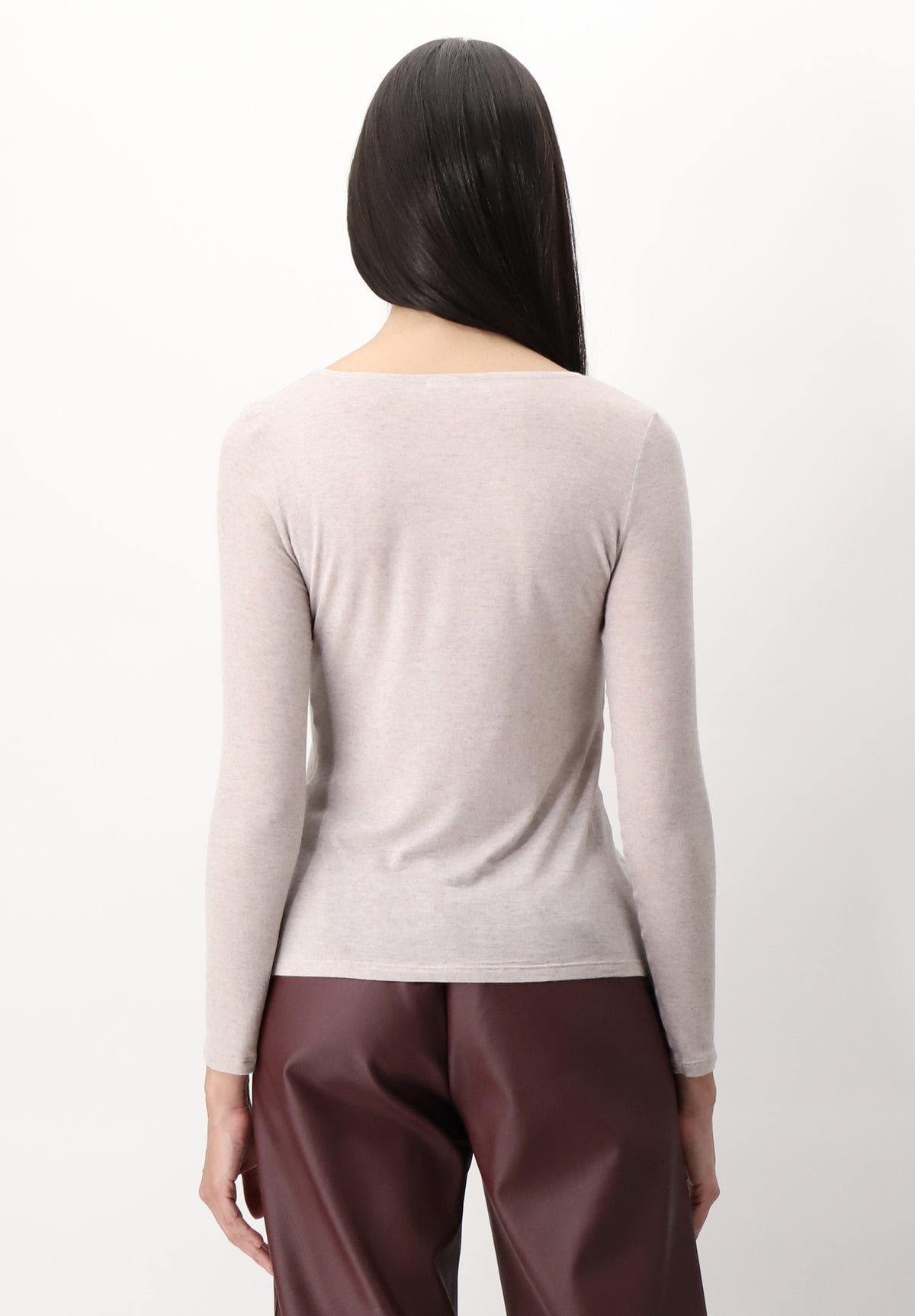Perfect Line Cashmere - T-Shirt Long Sleeve - Beige