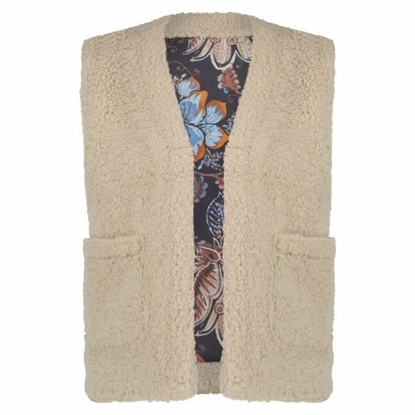 Waistcoat Suedine Flower Print - Multi