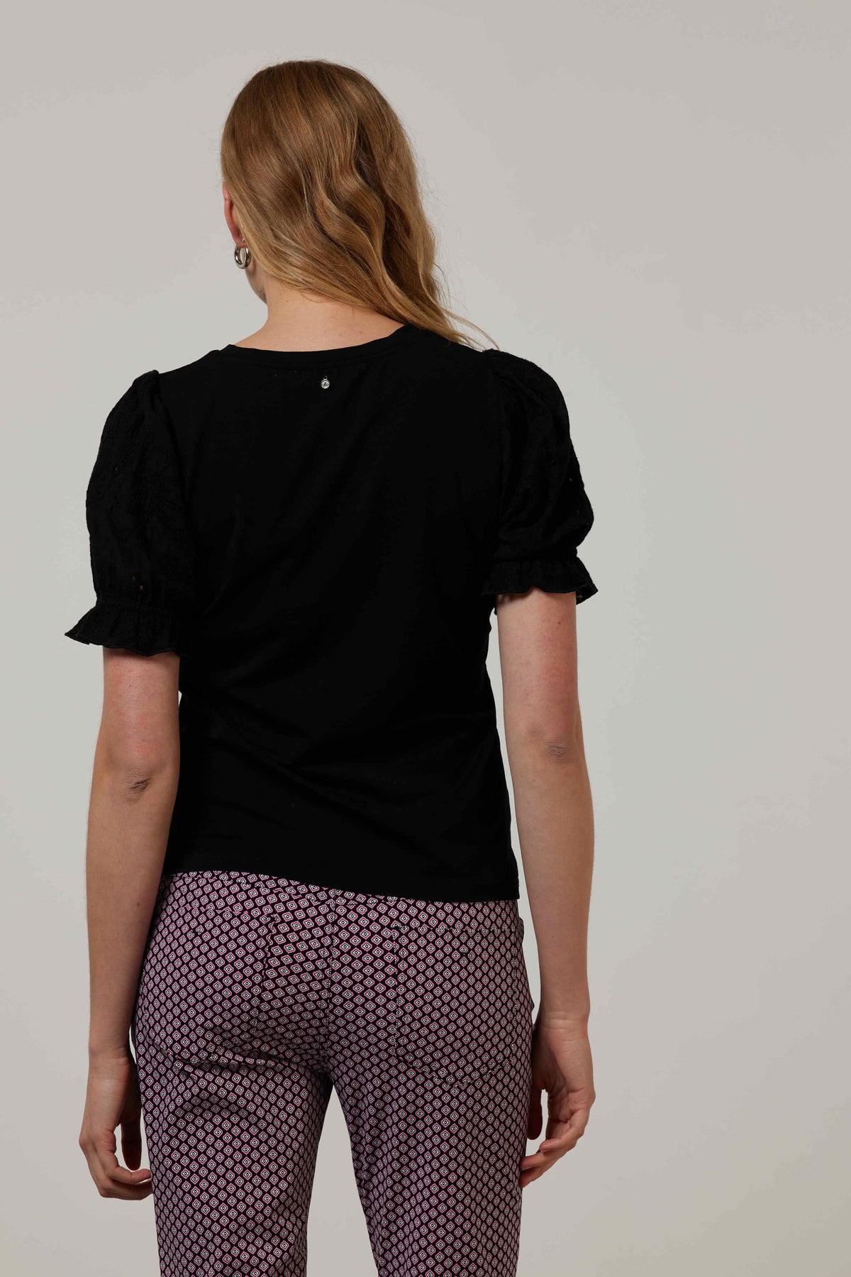 Top Jersey Brodery - Zwart