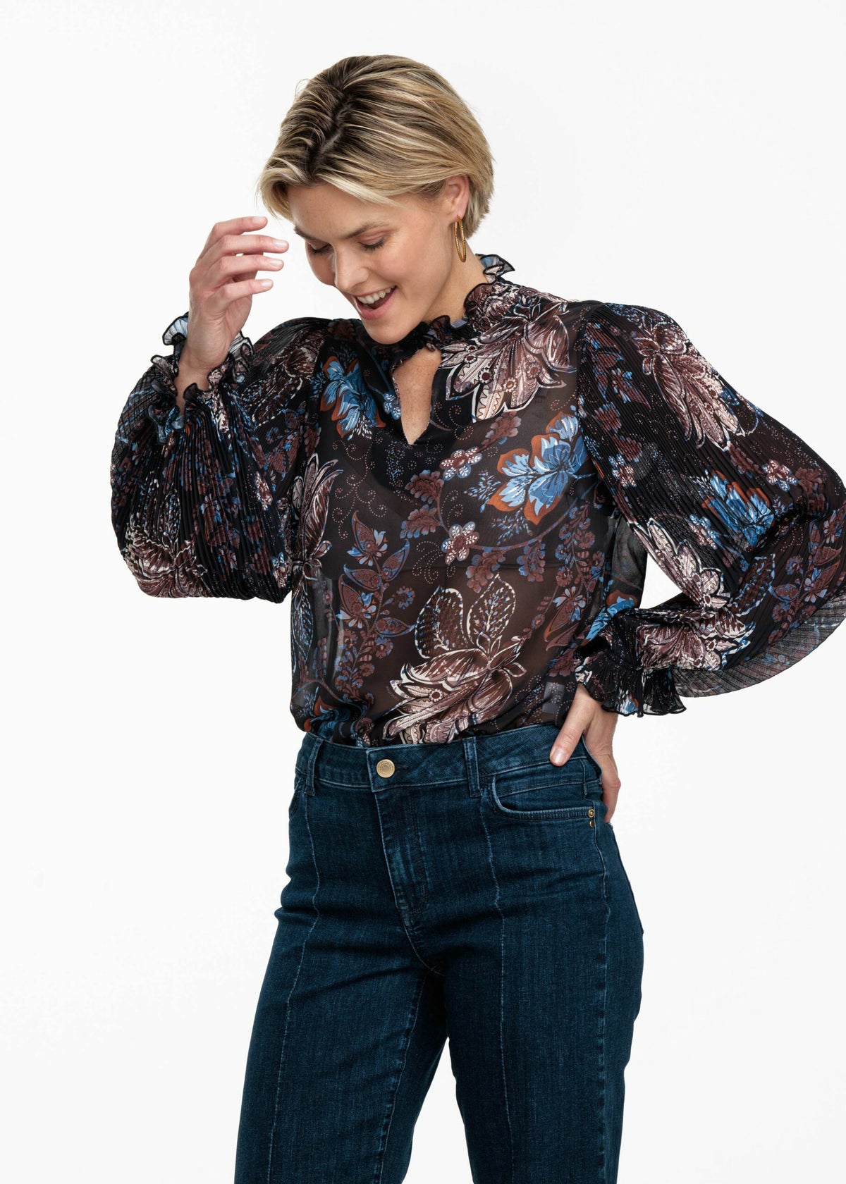 Top Elegant Flower Print - Multi