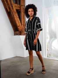 Dress Cotton Embroidery - Zwart