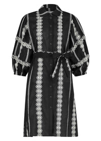 Dress Cotton Embroidery - Zwart