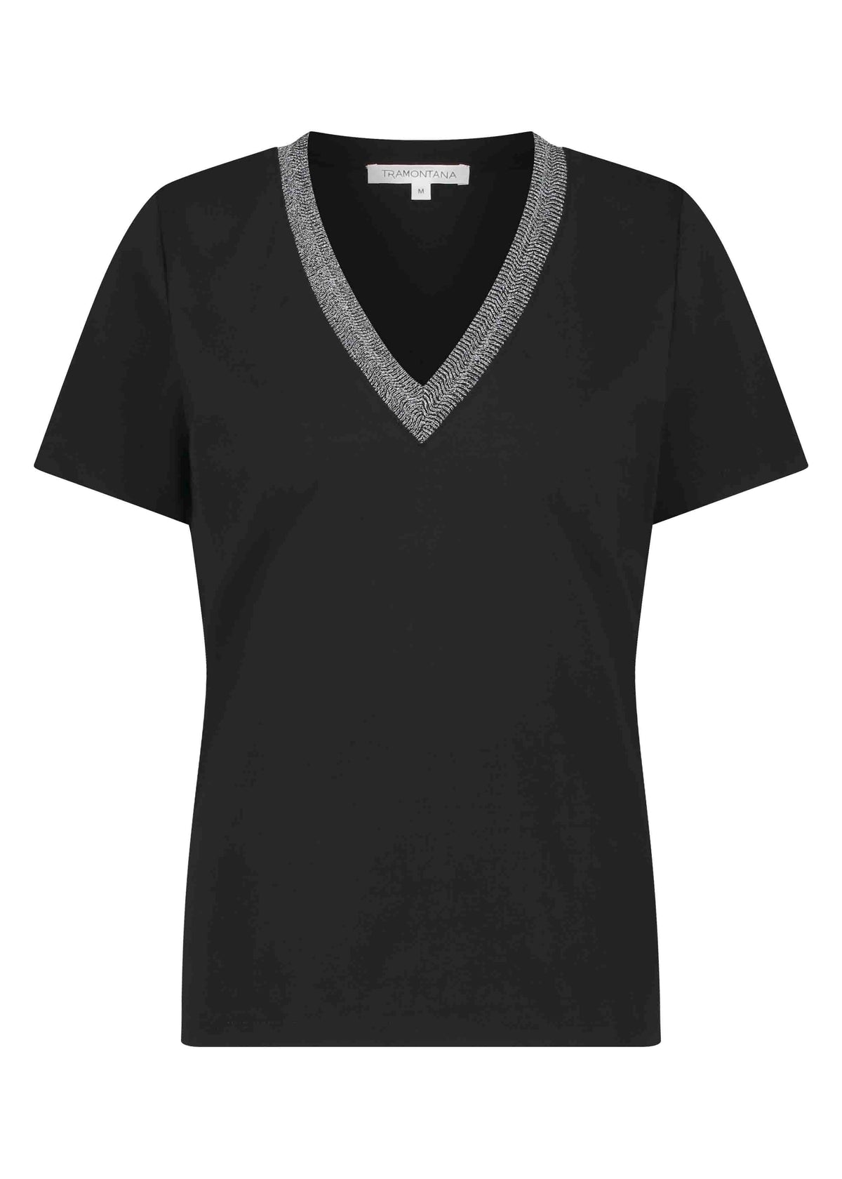 T-Shirt Lurex Tape - Zwart