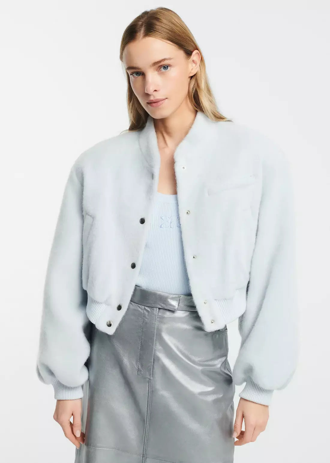 REINA Jacket Faux Mohair - Blauw