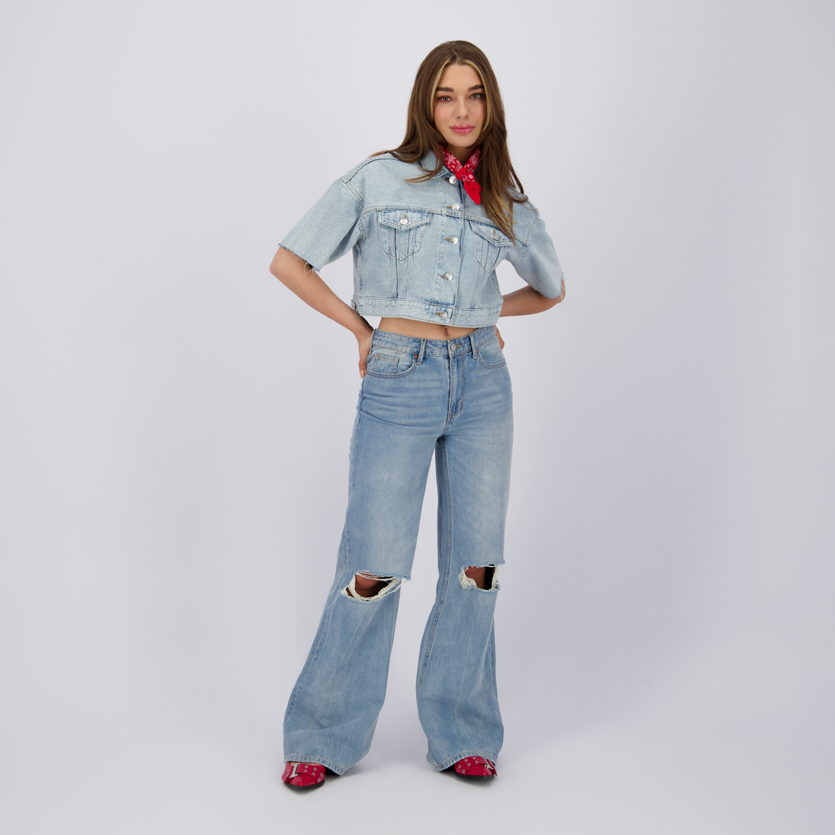 Sky Crafted wide leg flare jeans - Blauw
