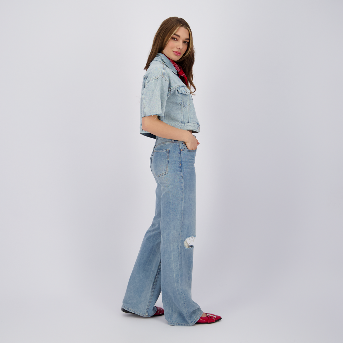 Sky Crafted wide leg flare jeans - Blauw