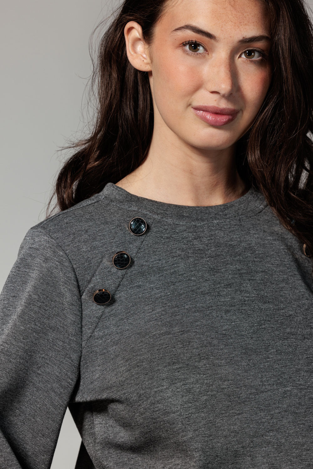 Sweater Sailor Buttons - Grijs