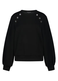 Sweater Sailor Buttons - Zwart