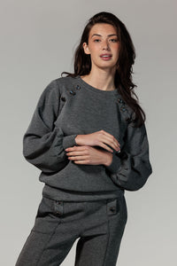 Sweater Sailor Buttons - Grijs