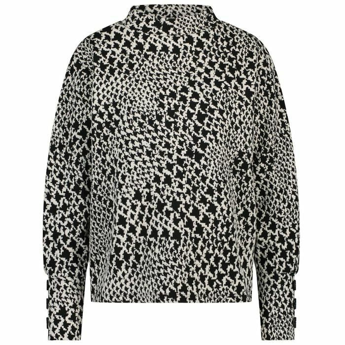 Jumper High Collar Jaquard - Zwart