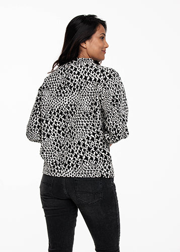 Jumper High Collar Jaquard - Zwart
