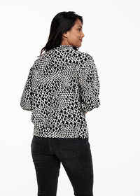 Jumper High Collar Jaquard - Zwart
