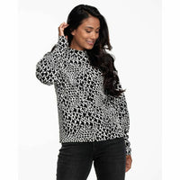 Jumper High Collar Jaquard - Zwart