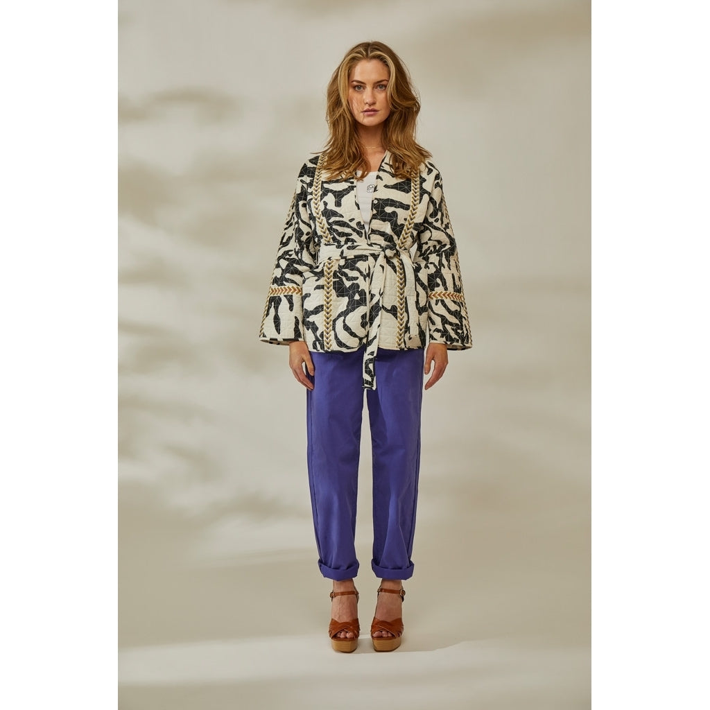 Tansenia Long Sleeve Quilted Jacket - Grijs
