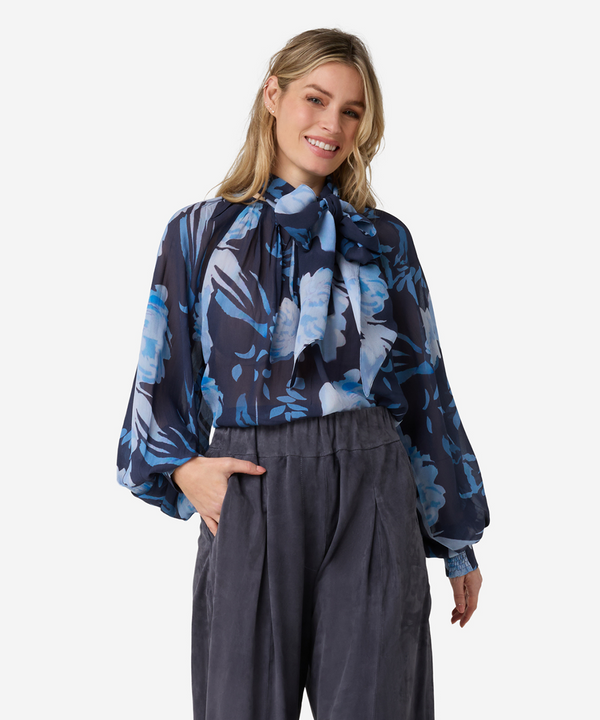 Tiara Floral Blouse - Blauw