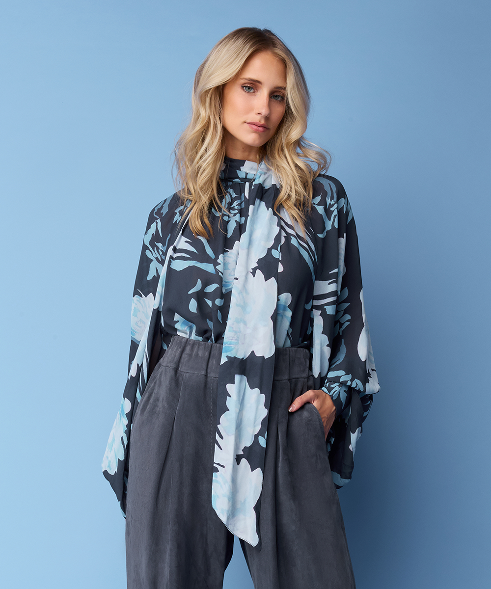 Tiara Floral Blouse - Blauw