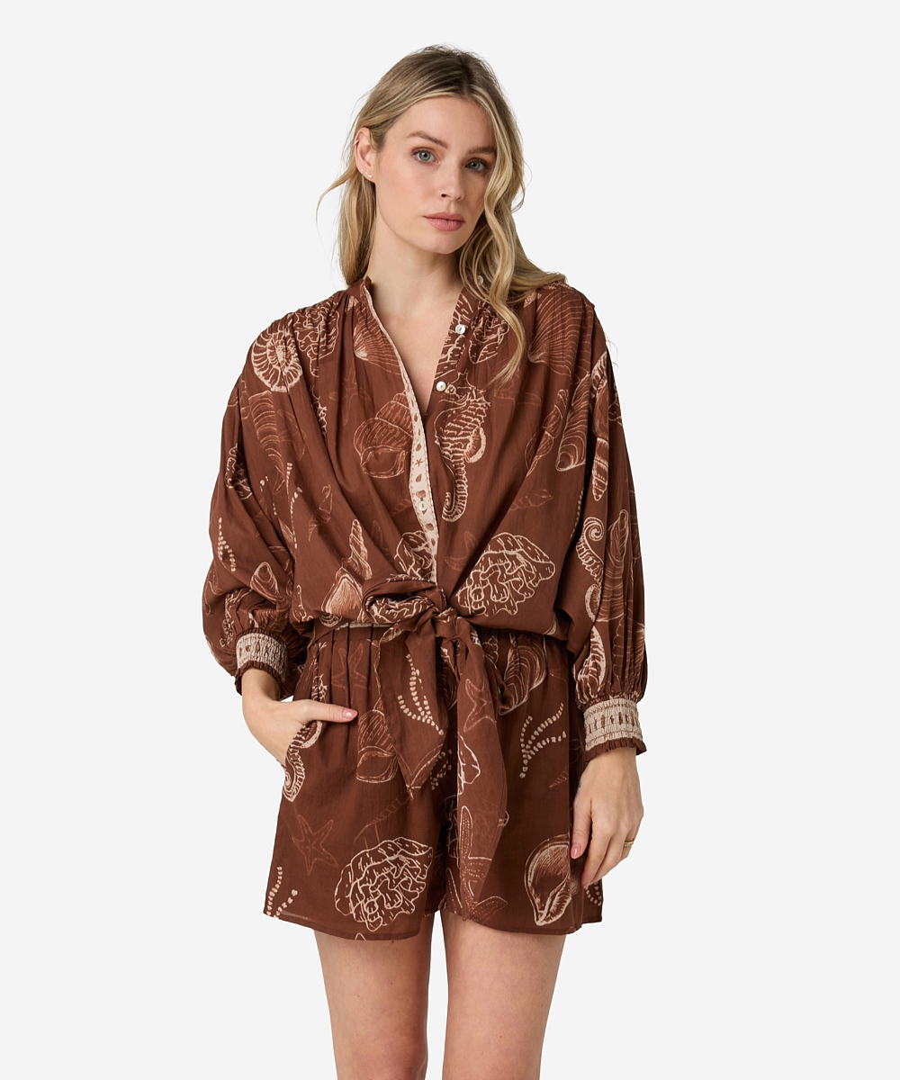 Tinca Shell Blouse - Bruin