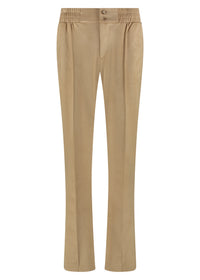 Trousers Flared Suedine - Beige