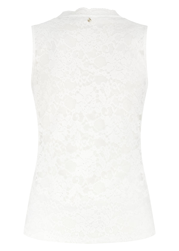 Lace V-Neck Singlet - Wit