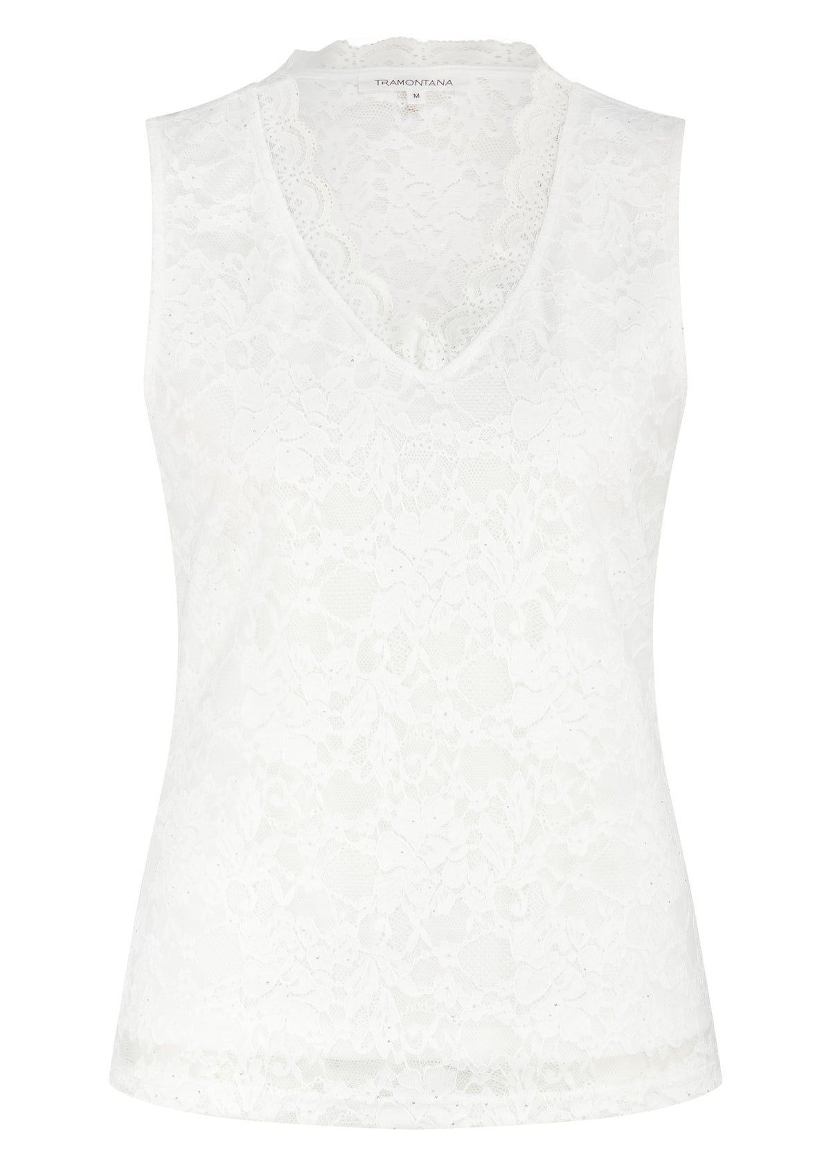 Lace V-Neck Singlet - Wit