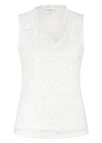 Lace V-Neck Singlet - Wit