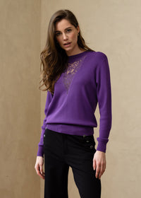 Jumper Plastron Neckline - Paars