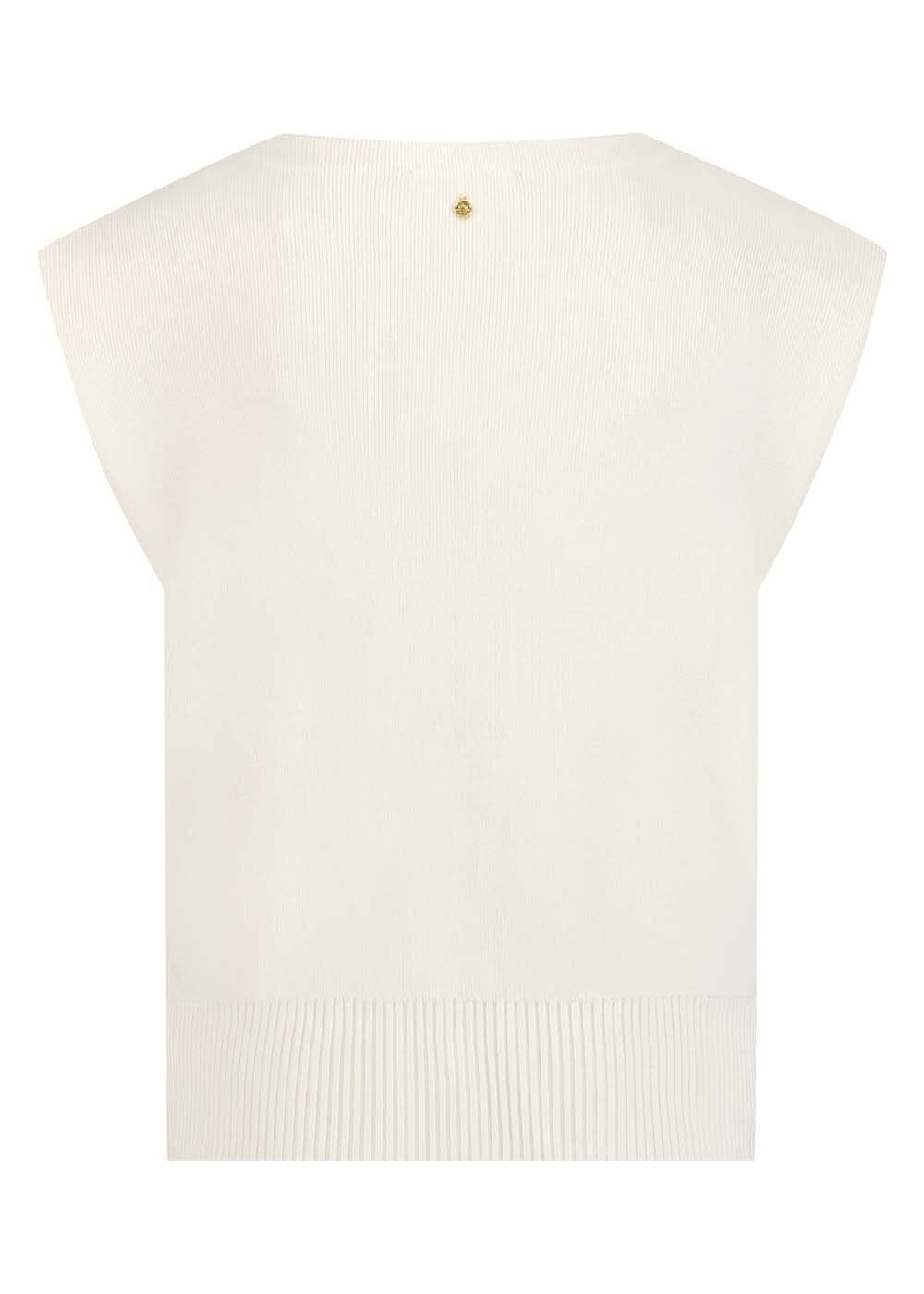 Plain Knit Vest - Wit