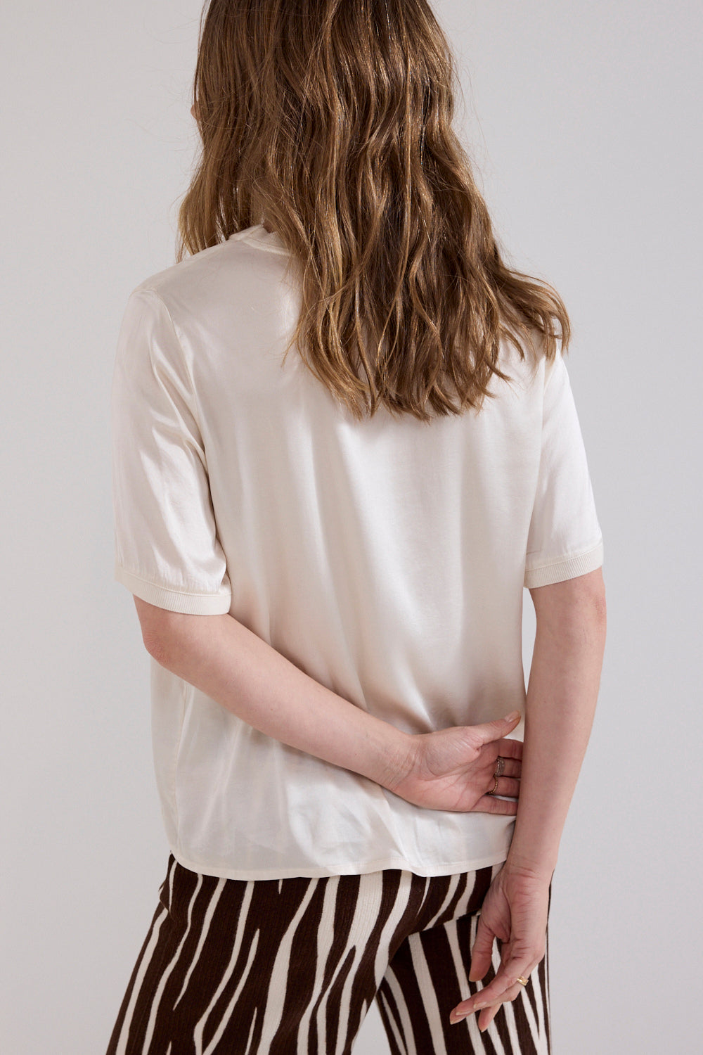 Satin Short-Sleeve Top
