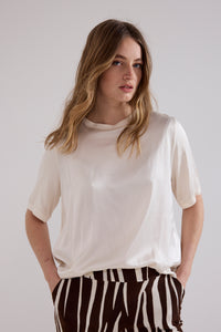Satin Short-Sleeve Top