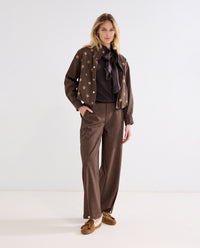 Barrel-Fit Tweed Trousers