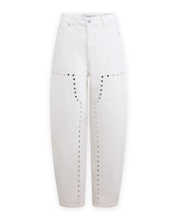 Barrel Jeans With Studs - Wit