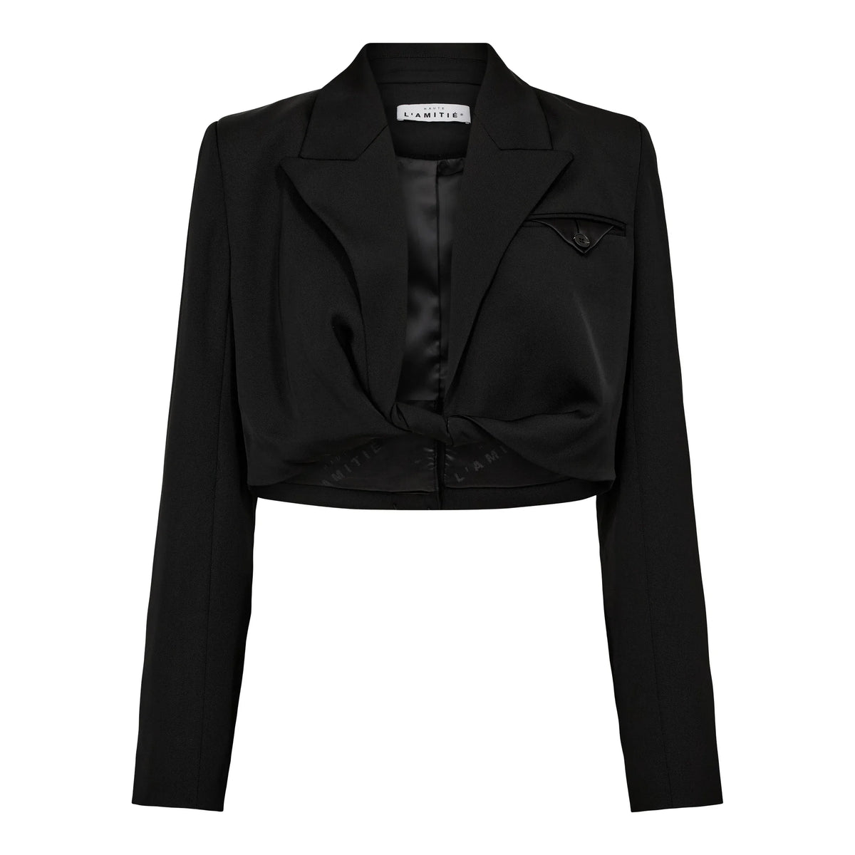 Jazzy Twisted Crop Blazer - Zwart