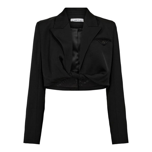 Jazzy Twisted Crop Blazer - Zwart