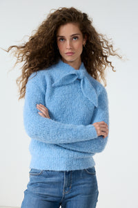 Bouclé Jumper Scarf Collar