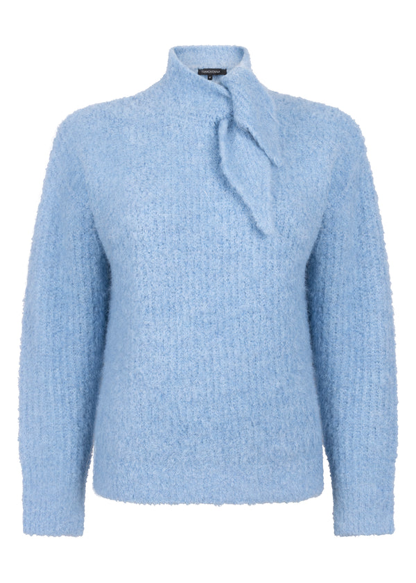 Bouclé Jumper Scarf Collar