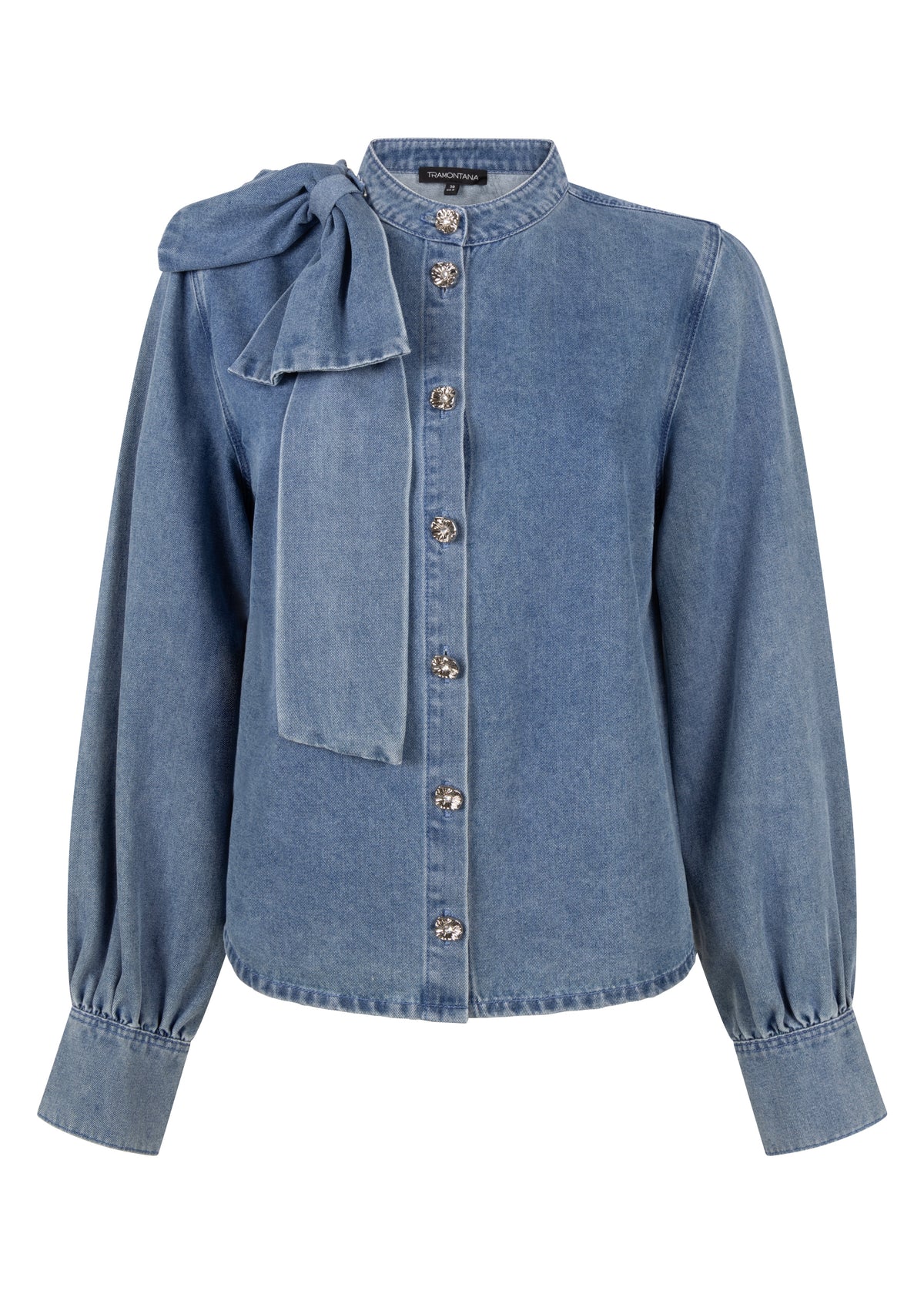 Denim Blouse Bow Detail