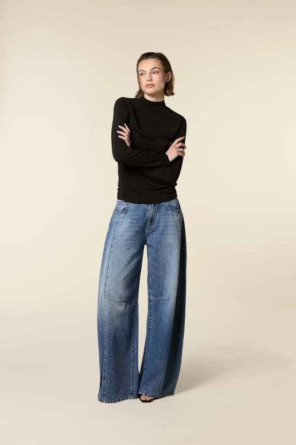 Bowie - Extra Wide Barrel Jeans With Cutseams