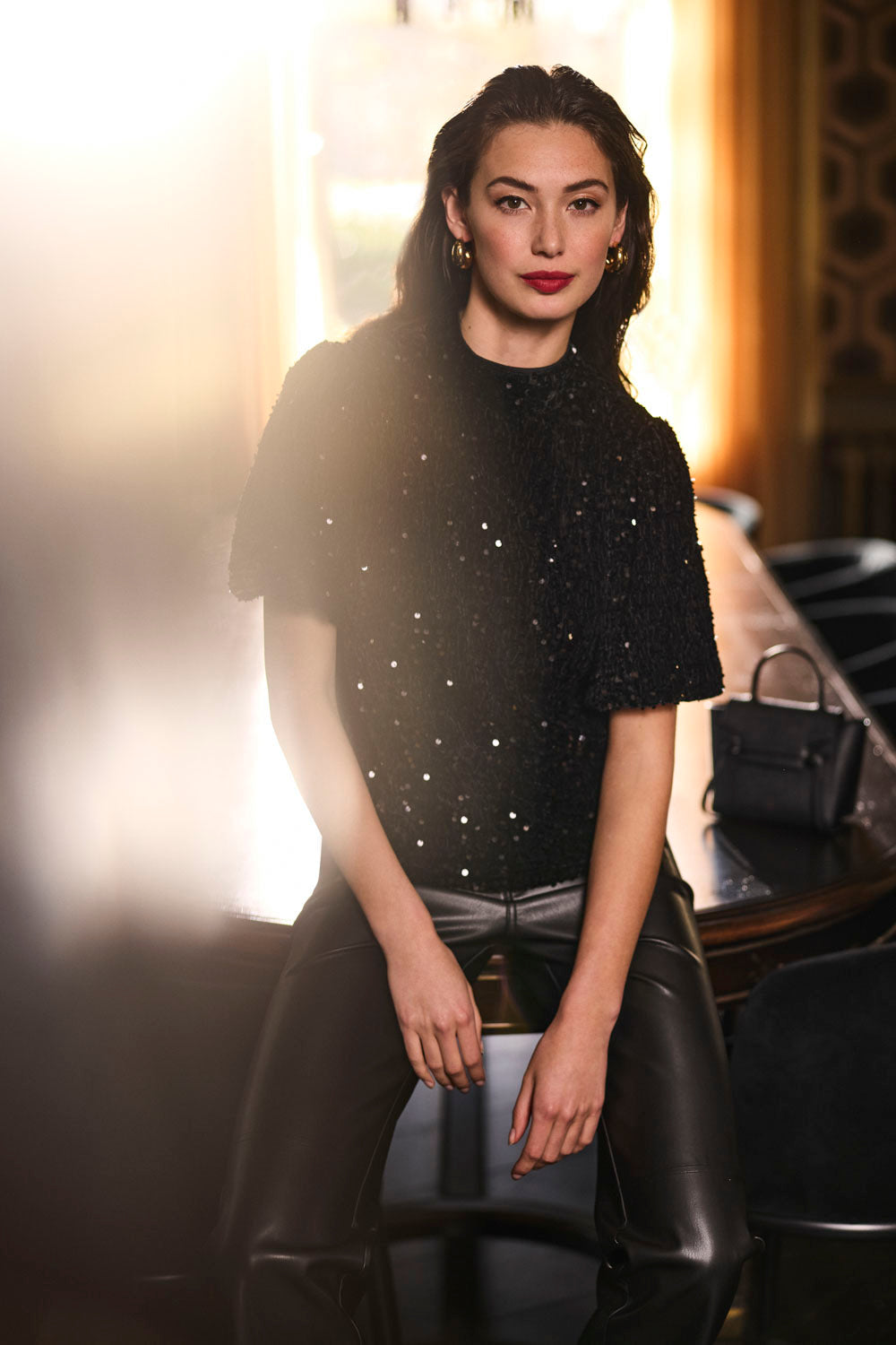 Top Sequins - Zwart