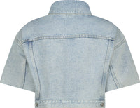 Clementine baggy jeans jacket short sleeve - Blauw
