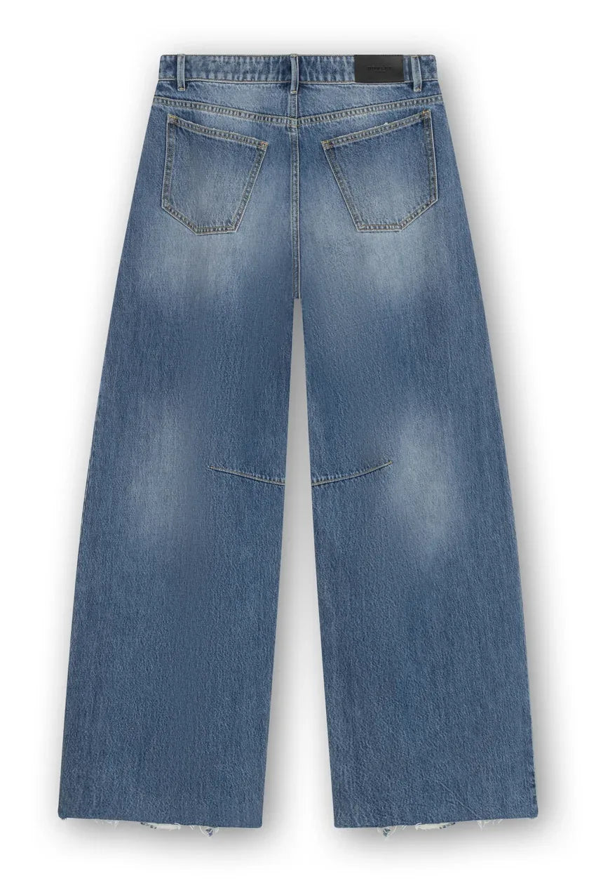 Bowie - Extra Wide Barrel Jeans With Destroys