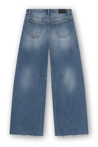 Bowie - Extra Wide Barrel Jeans With Destroys