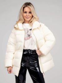 Drew Short Puffer Coat - Wit