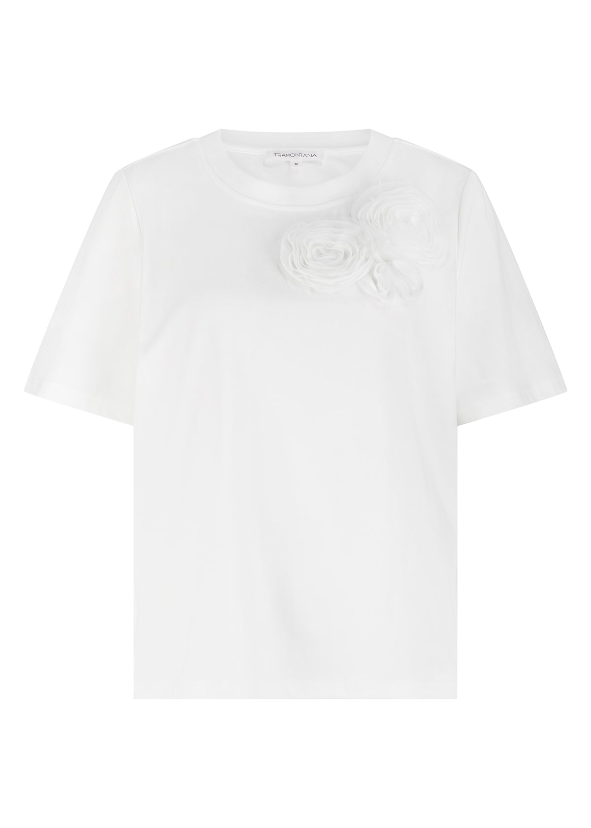 T-Shirt Flower Detail - Wit