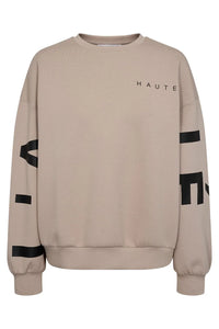 Maxi Split Logo Sweat - Beige