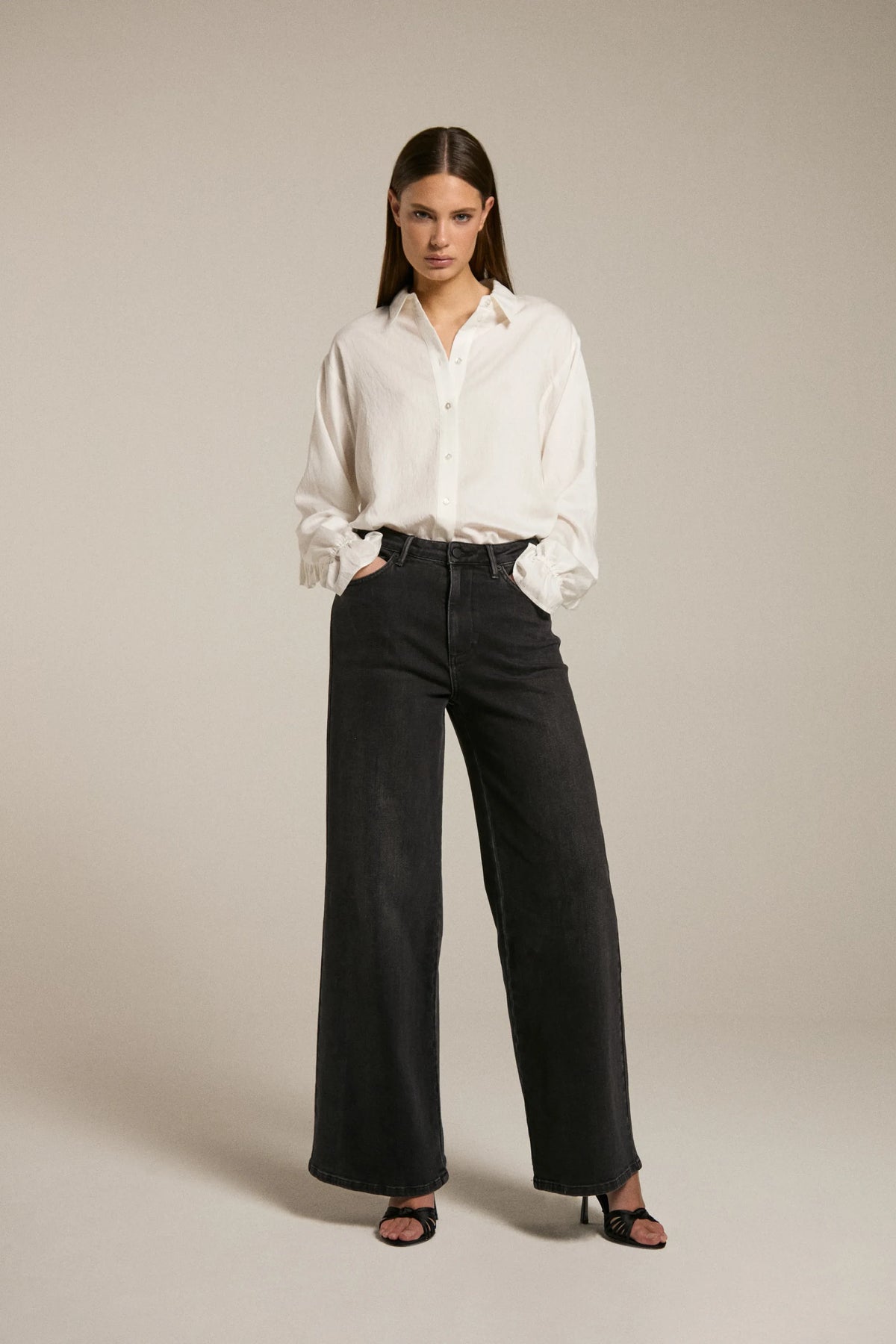 James - Wide Leg Jeans - Zwart
