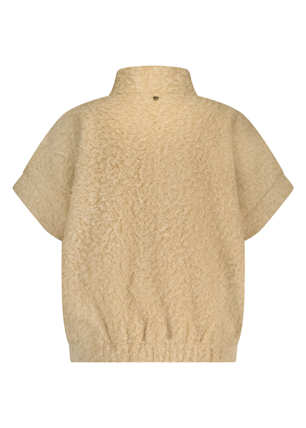 Boucl Short-Sleeve Jacket - Beige