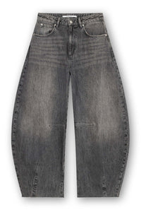 Jimi - Mid Waist Barrel Jeans With Darts
